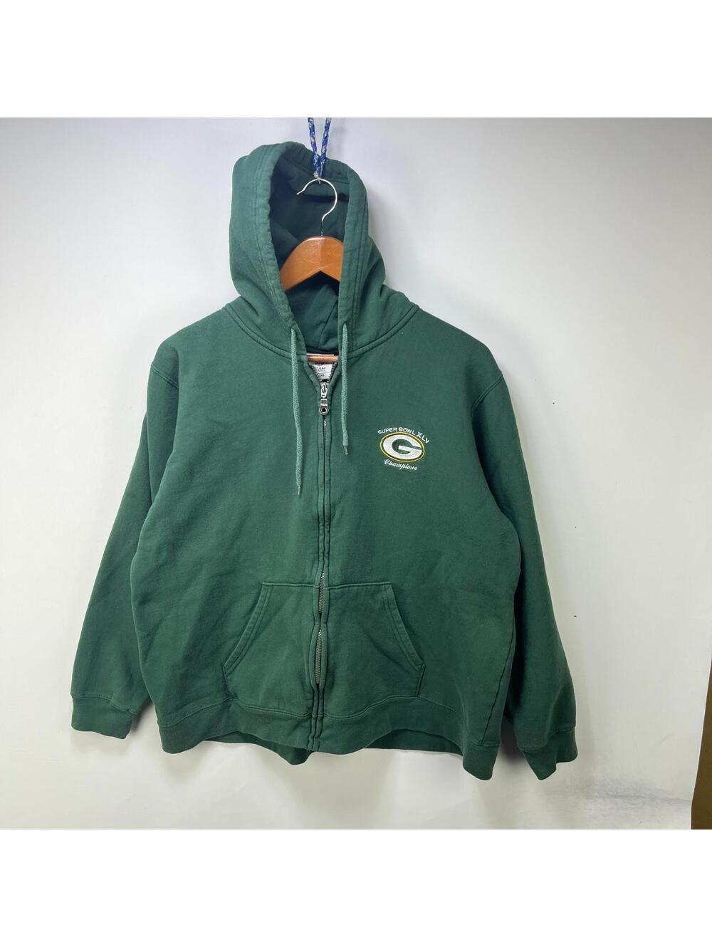 Vintage 90s Green Bay Packers Zip Up Hoodie Women 2XL